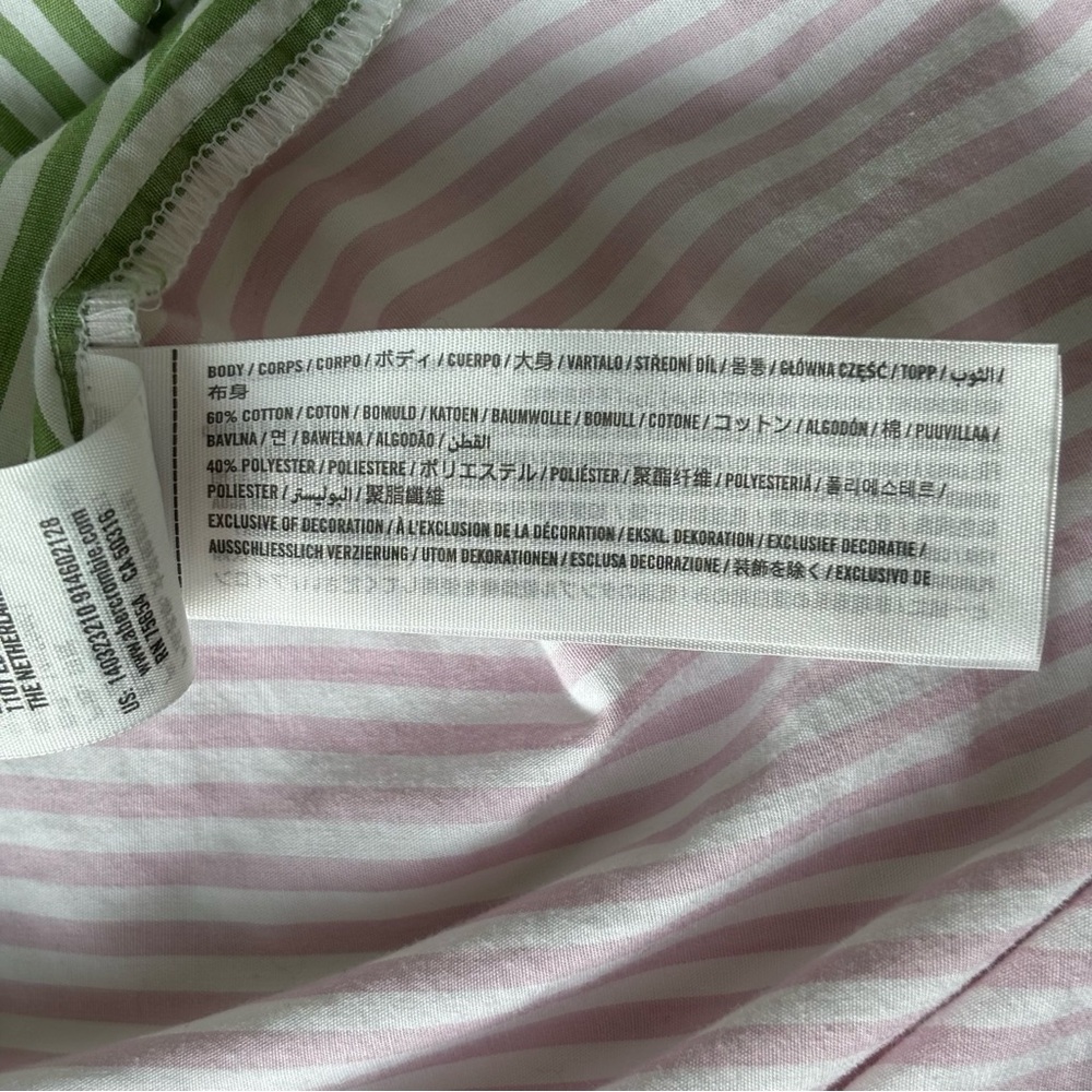 Abercrombie & Fitch Green Blue Pink Striped Shirt Long Sleeve Oversized - Picture 9 of 11